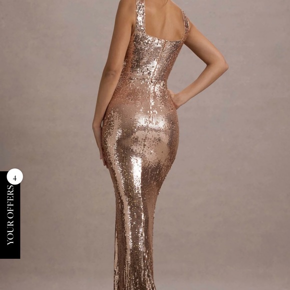 Stunning Rose Gold Sequin Maxi Dress - Picture 2 of 8